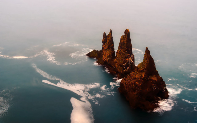 Rocky ocean waves sunset matte free wallpaper for desktop - medium preview image