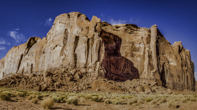 Desert rock formation clouds bushes #2 free wallpaper for desktop - medium preview image