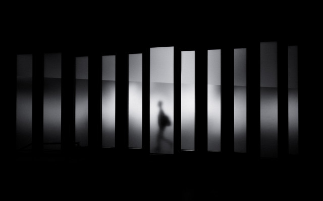 Person wall bars dark background free wallpaper for desktop - medium preview image