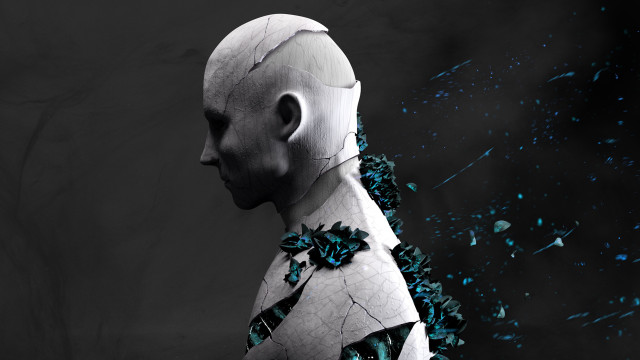 White man blue flower black free wallpaper for desktop - medium preview image