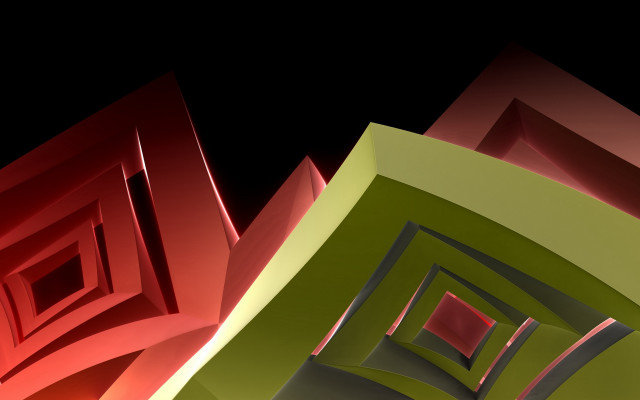 Colored boxes geometric abstract raytraced free wallpaper for desktop - medium preview image