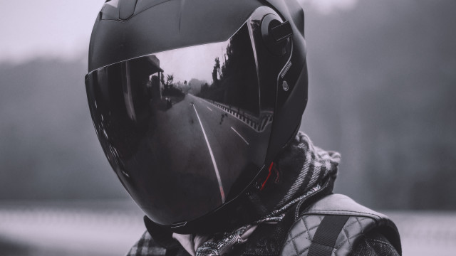 Rainy day motorcycle helmet scarf free wallpaper for desktop - medium preview image