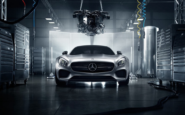 Mercedes garage chandelier car background free wallpaper for desktop - medium preview image
