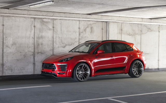 Red car parking garage concrete free wallpaper for desktop - medium preview image