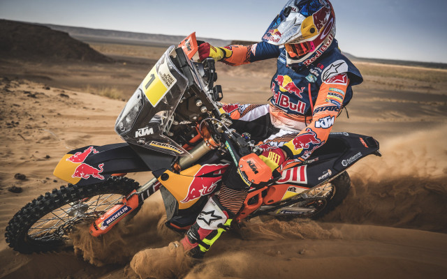 Man riding dirt bike desert free wallpaper for desktop - medium preview image