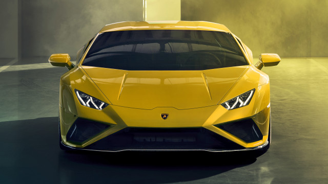 Yellow sports car foggy garage #2 free wallpaper for desktop - medium preview image