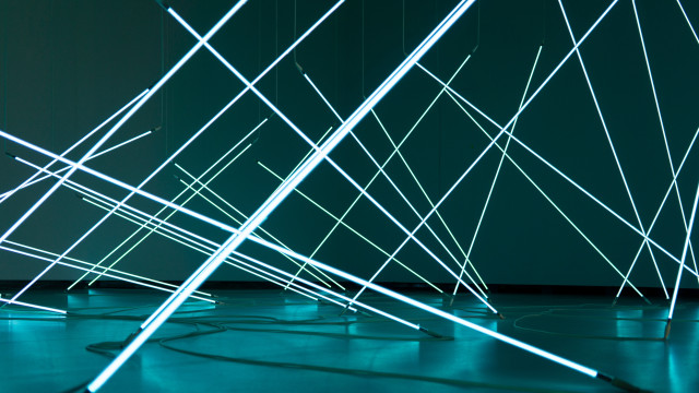 Wires light kinetic art neon free wallpaper for desktop - medium preview image