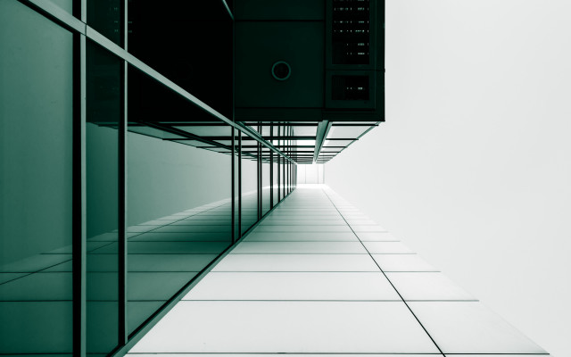 Long hallway clock tiled floor free wallpaper for desktop - medium preview image