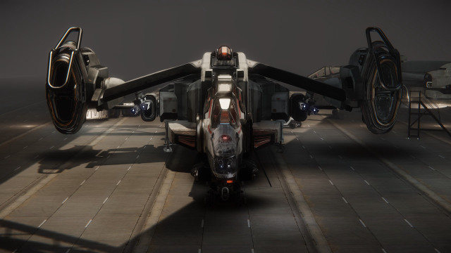 Futuristic fighter jet runway night free wallpaper for desktop - medium preview image