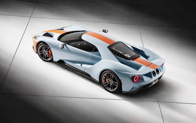 Blue orange sportscar grayfloor spotlight free wallpaper for desktop - medium preview image