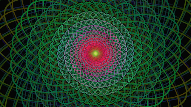 Green red spiral geometric abstract free wallpaper for desktop - medium preview image