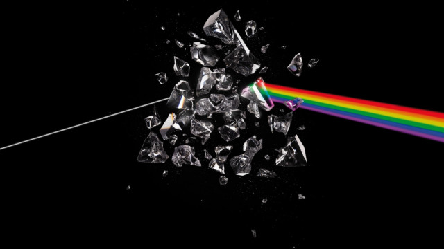 Rainbow light glass black background free wallpaper for desktop - medium preview image