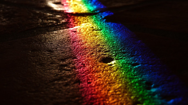 Rainbow colored street dark background free wallpaper for desktop - medium preview image