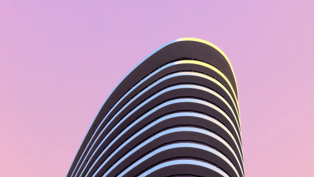Tall building pink sky modernism free wallpaper for desktop - medium preview image