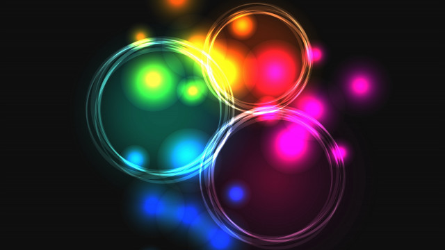 Colorful circles lights black background free wallpaper for desktop - medium preview image
