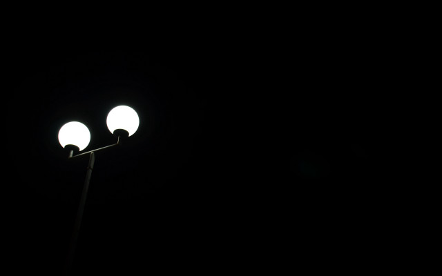 Streetlight moon girls minimalism monochrome free wallpaper for desktop - medium preview image