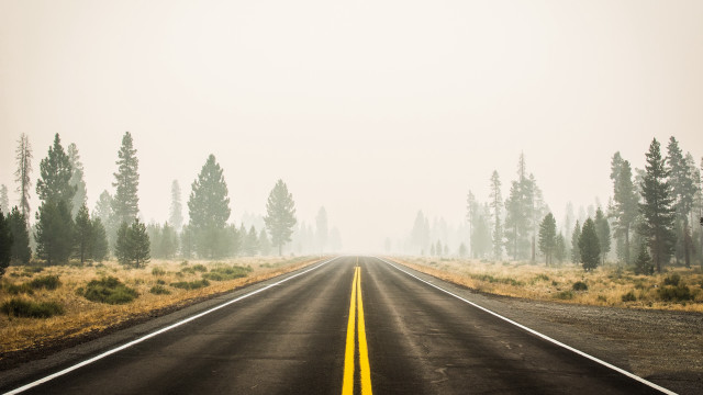 Long road yellow line field #2 free wallpaper for desktop - medium preview image