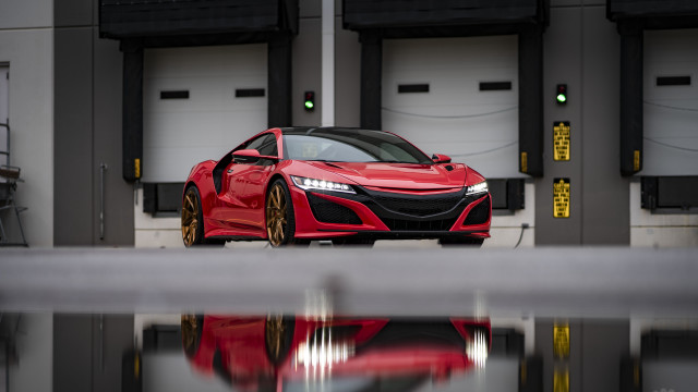 Red sports car garage reflection #2 free wallpaper for desktop - medium preview image