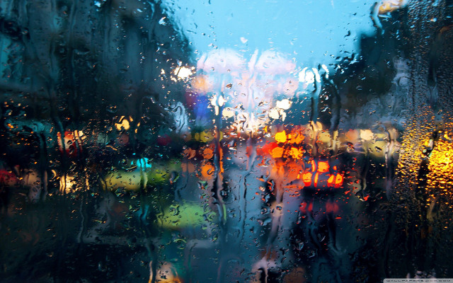 City street rain window traffic free wallpaper for desktop - medium preview image