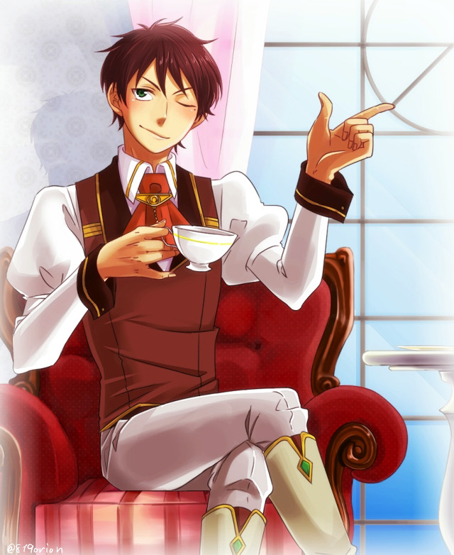 Man sitting chair coffee pointing free wallpaper for mobile - medium preview image