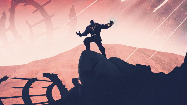 Mountain man alien silhouette sunset free wallpaper for desktop - medium preview image