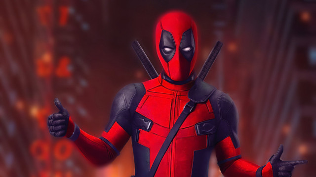 Deadpool thumbs up red suit free wallpaper for desktop - medium preview image
