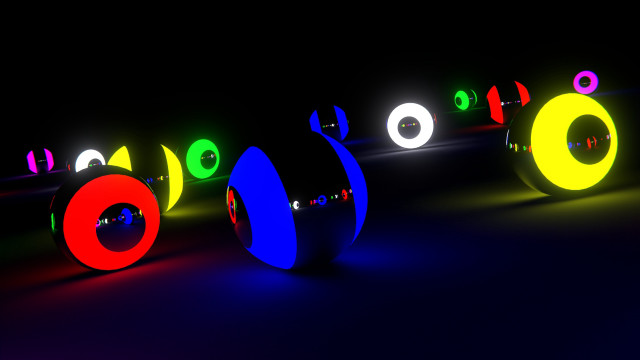 Colored lights dark space moon free wallpaper for desktop - medium preview image