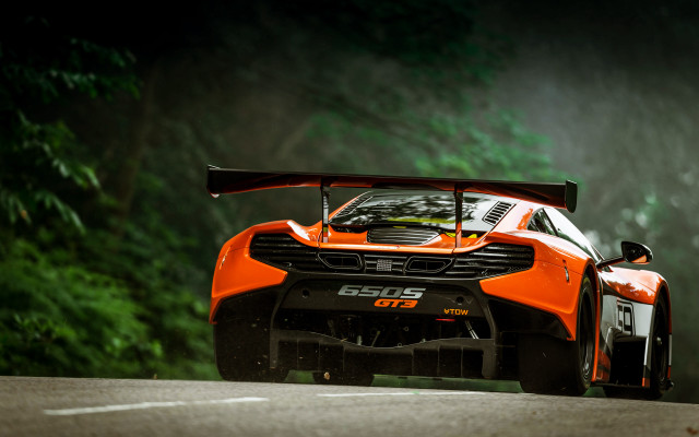 Sports car road fog motion free wallpaper for desktop - medium preview image