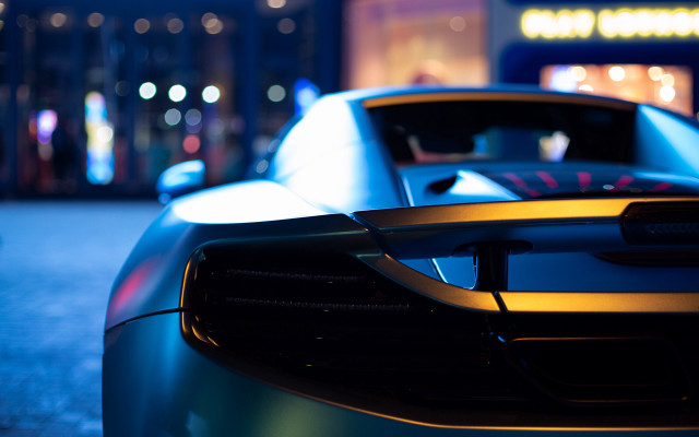 Car parked night futurism tilt free wallpaper for desktop - medium preview image