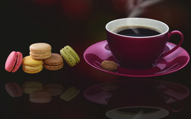 Coffee cookies plate spoon rest free wallpaper for desktop - medium preview image
