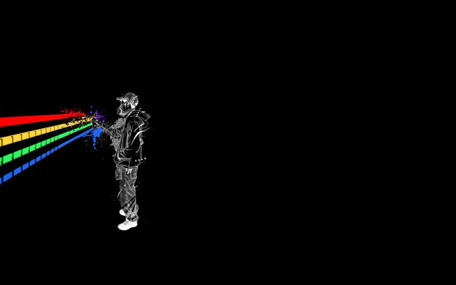 Hologram rainbow light man long free wallpaper for desktop - medium preview image