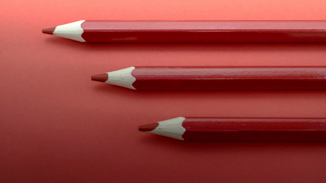 Three pencils red background minimalism free wallpaper for desktop - medium preview image