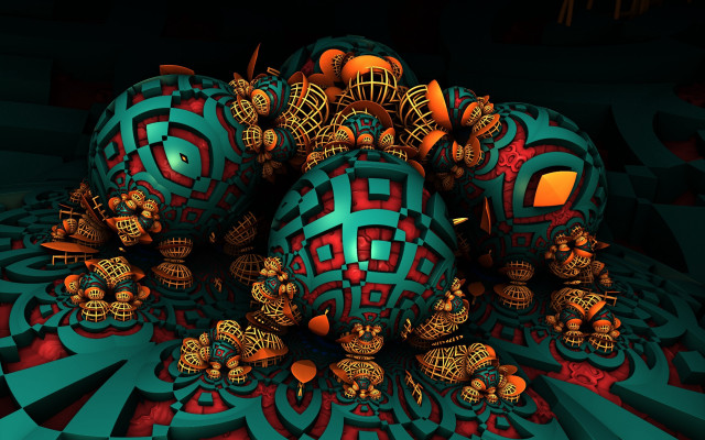 Balls pattern raytraced fractals checkered free wallpaper for desktop - medium preview image