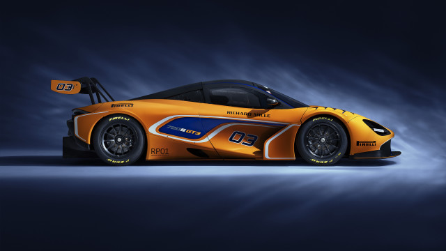 Sports car blue orange stripe free wallpaper for desktop - medium preview image