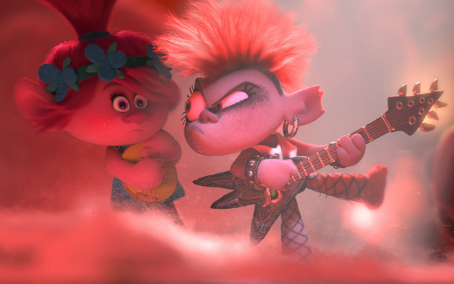 Cartoon guitars red walls clouds free wallpaper for desktop - medium preview image