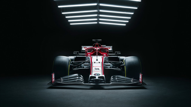 Red white racecar dark room free wallpaper for desktop - medium preview image