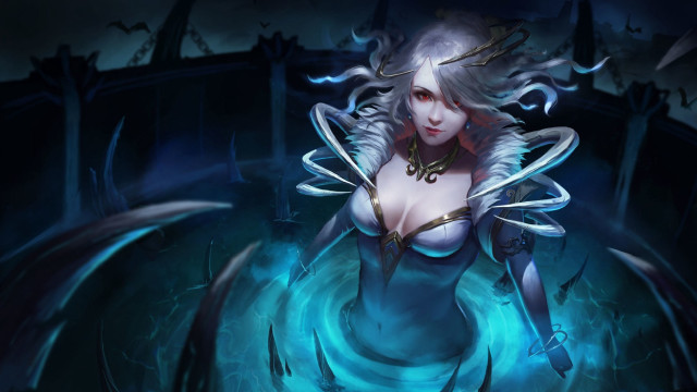 Blue dress wings forest fantasy free wallpaper for desktop - medium preview image