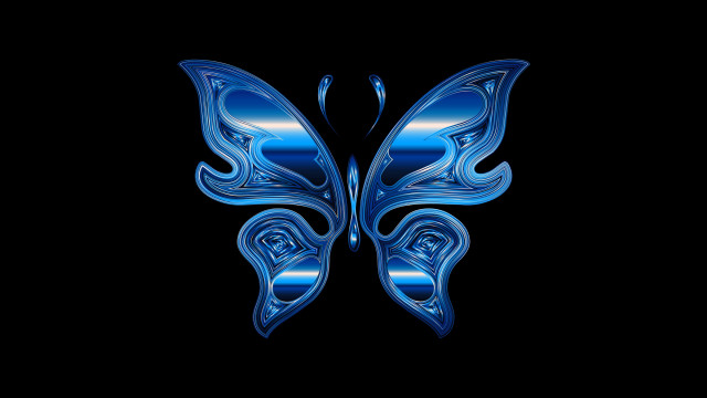 Blue butterfly black background anne free wallpaper for desktop - medium preview image