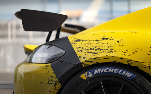 Yellow sports car black stripe #11 free wallpaper for desktop - medium preview image