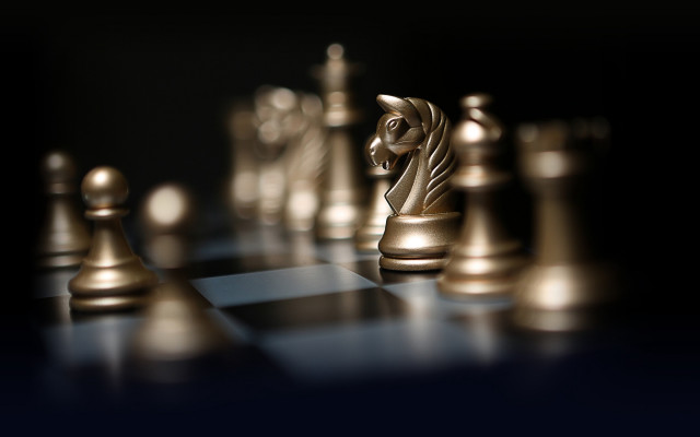 Golden chess piece side black free wallpaper for desktop - medium preview image