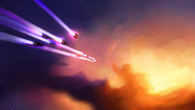 Jets cloudy starry sky dusk free wallpaper for desktop - medium preview image