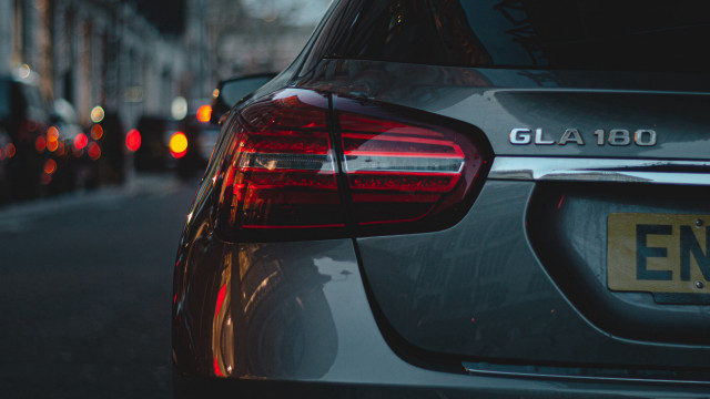 Car parked street anamorphic flare free wallpaper for desktop - medium preview image