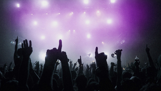 Concert crowd hands up bright free wallpaper for desktop - medium preview image