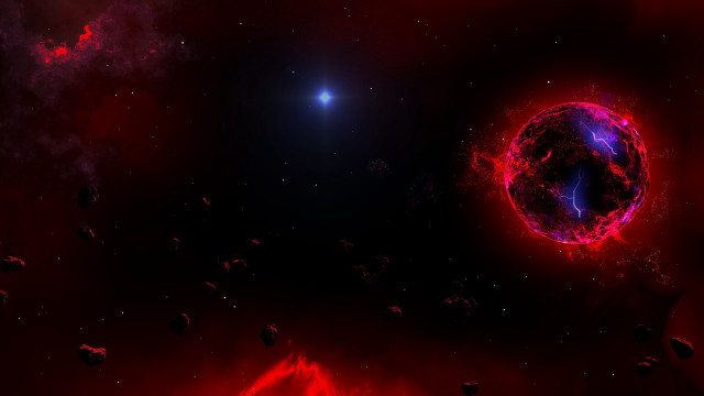 Space red black blue star free wallpaper for desktop - medium preview image