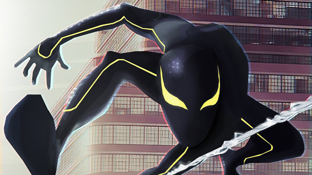 Black spider man yellow eyes free wallpaper for desktop - medium preview image