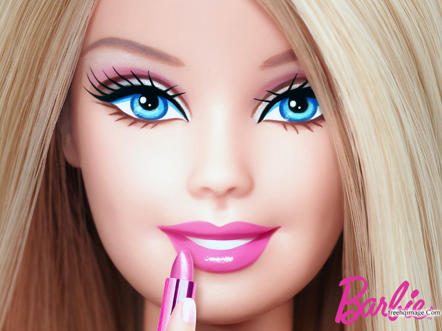 Barbie pink lip blonde hair free wallpaper for desktop - medium preview image