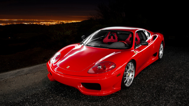 Red sports car night city #10 free wallpaper for desktop - medium preview image