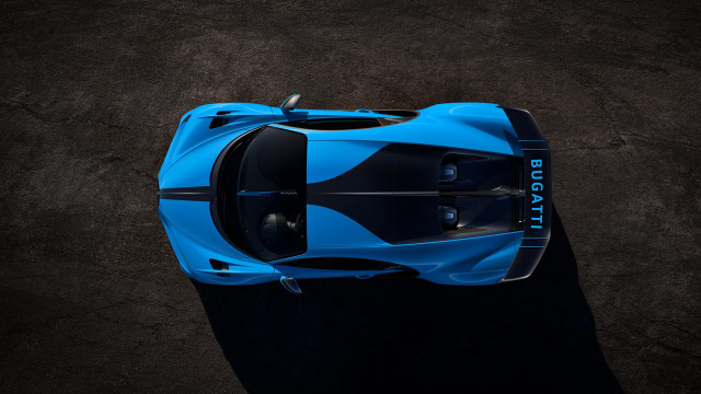 Blue sports car aerial view free wallpaper for desktop - medium preview image