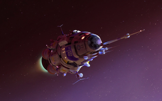 Space station bright lights aurora free wallpaper for desktop - medium preview image