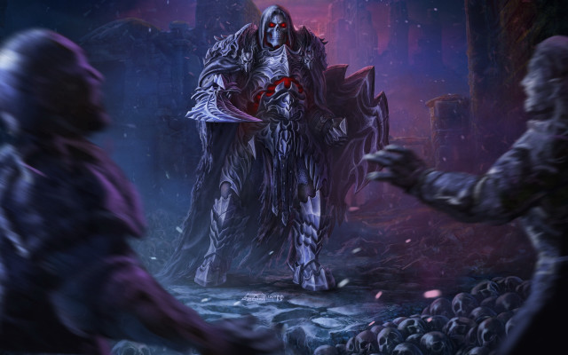 Man demon forest skulls fantasy free wallpaper for desktop - medium preview image